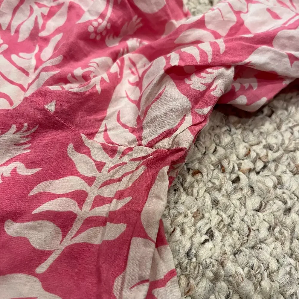 Lauren Ralph Lauren Floral Popover Blouse Sz L 100% Cotton Summer Coastal - Picture 3 of 5